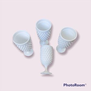 Set of 4 Kim Seybert living . Acrylic non-breakable, flat white cups